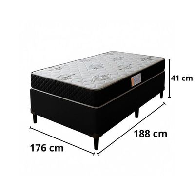 Conjunto Box Solteiro Itaflex Colchão Gazin 41x88x188 Preto