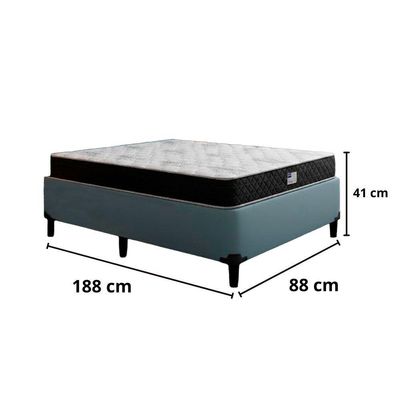 Conjunto Box Solteiro Itaflex Colchão Gazin 41x88x188 Cinza