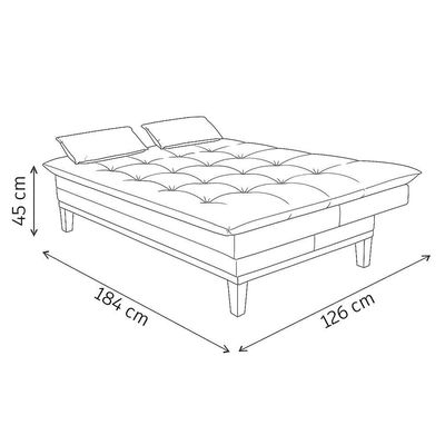 Sofá Cama Reclinável Casal 1,84m Island Suede Bege Premium