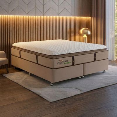 Colchão Queen Gazin Ferrari Premium Molas Ensacadas E Pillow Top 158x198x40cm Bege