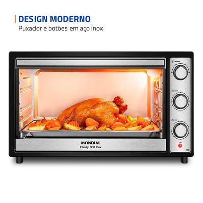 Forno Elétrico 60L Family Grill Inox Mondial Preto/inox FRN-60-BI 110V