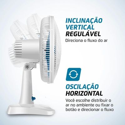 Ventilador De Mesa 30cm Super Vento Maxis Branco E Azul 50W V-30-MX-W 220V