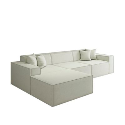 Sofá 3 Lugares 2,75m Bouclê Com Chaise Compactair - Balaqui Cor:bege Bege