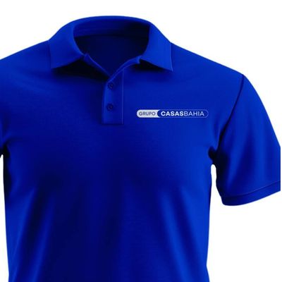 Camisa Polo Manga Curta Estampada Algodão Azul Grupo Casas Bahia M / Azul