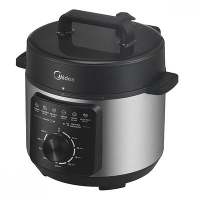 Panela De Pressão Elétrica Mecânica 4L Midea Portáteis Preto/inox 220V