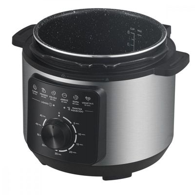 Panela De Pressão Elétrica Mecânica 4L Midea Portáteis Preto/inox 220V
