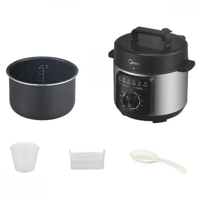 Panela De Pressão Elétrica Mecânica 4L Midea Portáteis Preto/inox 220V