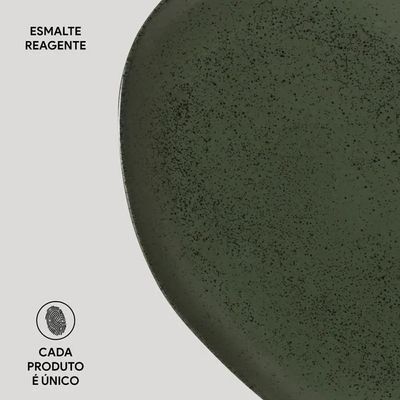 Conjunto de Pratos Oval Orgânico Greenery 31cm 6 Peças Porto Brasil n/a