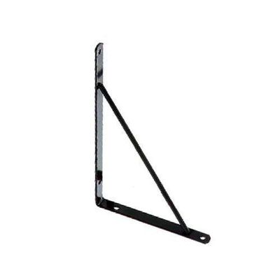 Cantoneira Mão Francesa 27cm Preta Para Suporte De Prateleiras - Triangular Resistente