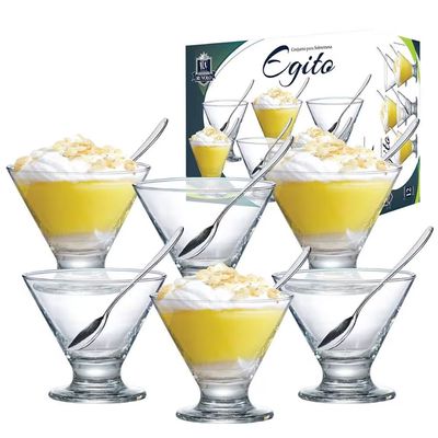 Conjunto de Taças de Sobremesa Ruvolo New Egito em Vidro  12 Peças Transparente