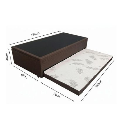 Box Baú Solteiro Com Colchão Gazin Molas Bonnel Tabaco/preto