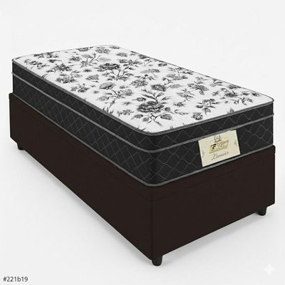 Box Baú Solteiro Com Colchão Gazin Molas Bonnel Tabaco/preto