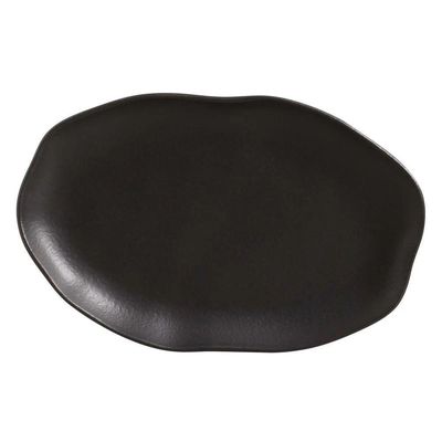 Conjunto Com 04 Travessas Oval Rasa Média 30x20 Cm Orgânico Preto Matte Porto Brasil