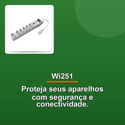 Filtro De Linha Multi Wi251 6 Tomadas E 2 Entradas