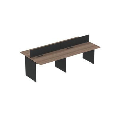 Plataforma Dupla Pé Painel 4p 2400x1200 Preto-walnut