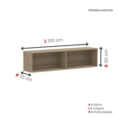 Nicho De Parede 300x1200mm Noce Naturalle