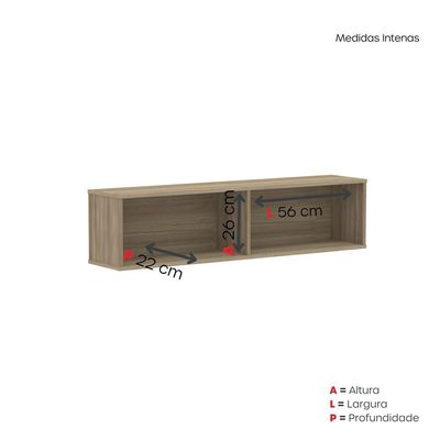 Nicho De Parede 300x1200mm Noce Naturalle