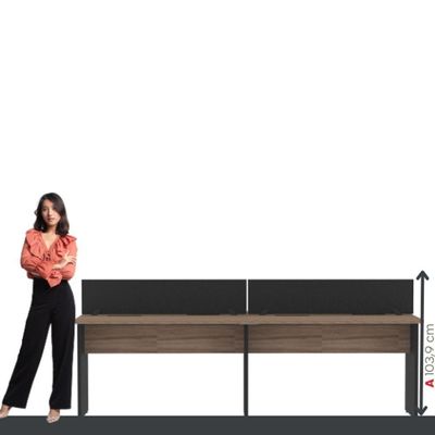 Plataforma Dupla Pé Painel 4p 2400x1200 Preto-walnut