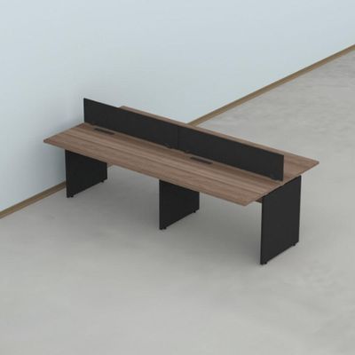 Plataforma Dupla Pé Painel 4p 2400x1200 Preto-walnut