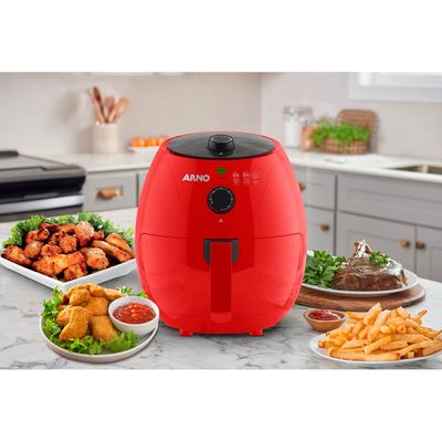 Fritadeira Elétrica Air Fryer Arno Easy Fry EZFV 3,2L Vermelha - 110V
