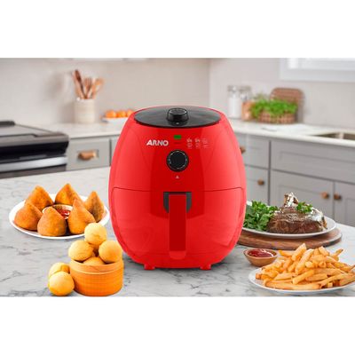 Fritadeira Elétrica Air Fryer Arno Easy Fry EZFV 3,2L Vermelha - 110V