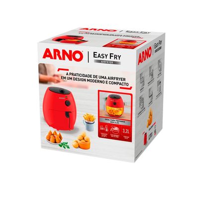 Fritadeira Elétrica Air Fryer Arno Easy Fry EZFV 3,2L Vermelha - 110V