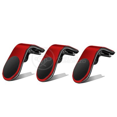 Kit 3 Suporte Magnético Veicular Painel De Carro Tipo L
