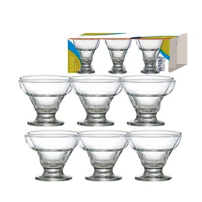 Conjunto de Taças de Sobremesa Ruvolo Egito em Vidro  6 Peças Transparente