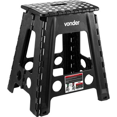 Banqueta Plástica Dobrável, Preta, Altura 450 Mm, Vonder Ostenvonder