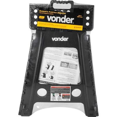 Banqueta Plástica Dobrável, Preta, Altura 450 Mm, Vonder Ostenvonder