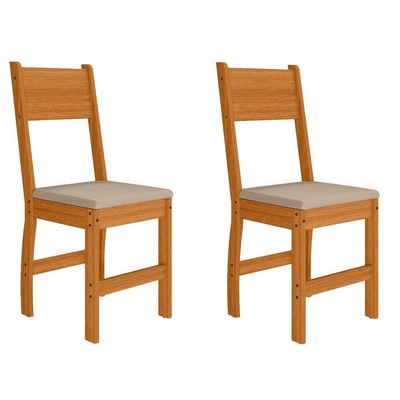 Kit 2 Cadeiras Estofadas Para Mesa Sala De Jantar Reforçada