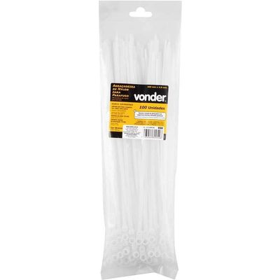 Abraçadeira De Nylon Para Parafusos, Branca, 300 Mm X 4,8 Mm, Vonder Ostenvonder