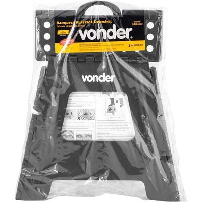 Banqueta Plástica Dobrável, Preta, Altura 360 Mm, Vonder Ostenvonder