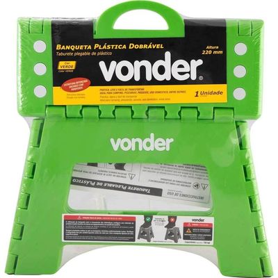 Banqueta Plástica Dobrável, Verde, Altura 220 Mm, Vonder Ostenvonder