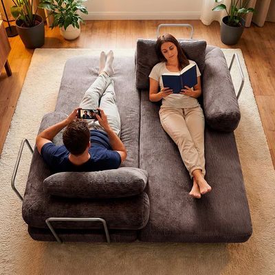 Sofá-Cama 3 Lugares SmartBox 1.88m AirPress Compacto XpandTech Marrom
