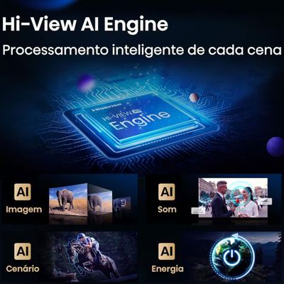 Smart TV 55P 4K UHD 55U6QV 60Hz Vidaa Dolby Vision Hisense Preto / Bivolt