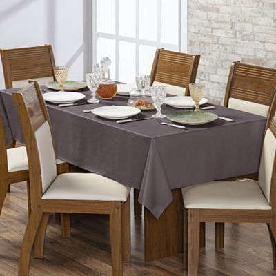 Toalha de Mesa 6 Lugares Térmica Impermeável 1,40 m x 2,00 m 100% Policloreto de Vinila - Marrom