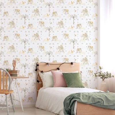 Papel de Parede Enzo Elefante Bege 285-3