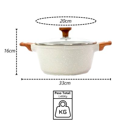 Caçarola Antiaderente Cerâmico Temperatti Bianco AM TV 20cm