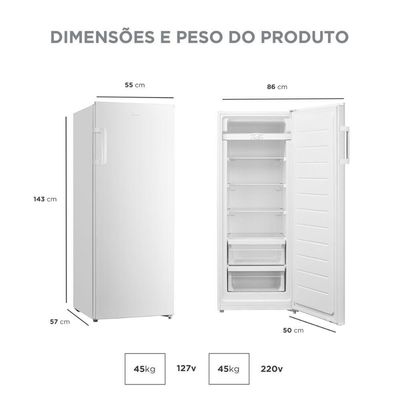 Freezer Vert Mdru276 196l Midea Branco 110 V