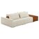 Sofá Ilha Modular Living Com Puff 232cm Georgia Z08 Boucle Bege/caramelo - Mpozenato