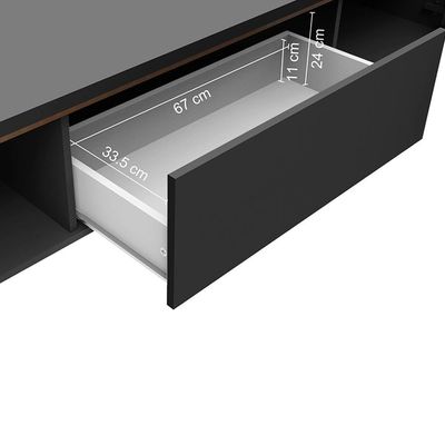 Rack Com Painel Para Tv Até 60 Polegadas 180 Cm Com Pés Preto/rustic Reims Madesa Preto/rustic