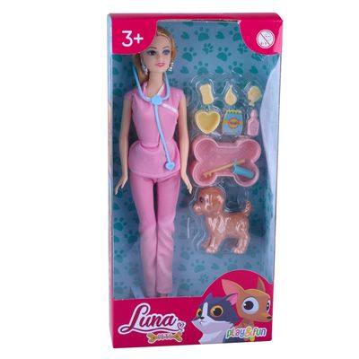 Boneca Luna Dra. Pet CV244129 Play&Fun