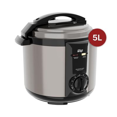 Panela de Pressão Elétrica Wap WPPE2 5L 900W Revestimento Antiaderente Gray Stone Timer Inox Inox / 110V