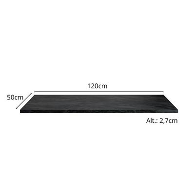 Tampo 1,20m 27mm Poliman Etna LC/Ônix Preto