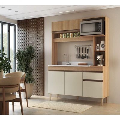Armário De Cozinha Compacta Em Mdp  1,95 X 1,53 M Splendore