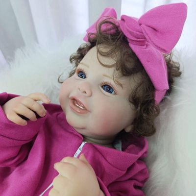 Bebe Reborn Menina, Vinil De Silicone Macio, Olhos Abertos, Realista, Cabelo Implantado Fio A Fio