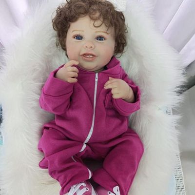 Bebe Reborn Menina, Vinil De Silicone Macio, Olhos Abertos, Realista, Cabelo Implantado Fio A Fio