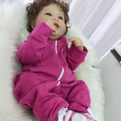 Bebe Reborn Menina, Vinil De Silicone Macio, Olhos Abertos, Realista, Cabelo Implantado Fio A Fio