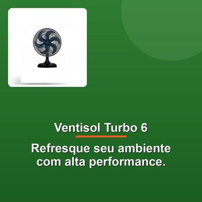 Ventisol Ventilador Mesa Turbo 6 50cm Azul 220v